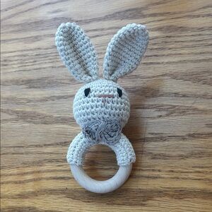 Handmade Cream Bunny Rattle